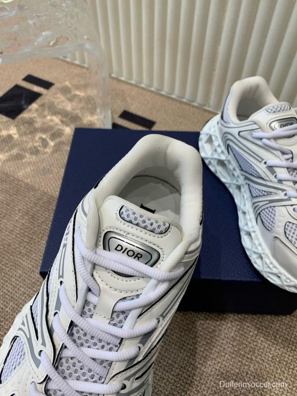 2024 Unisex Dior Beige Grey White Leather Mesh Sneakers MJ00400