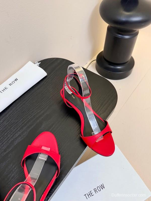 2025 Women The Row Red Leather Sandals