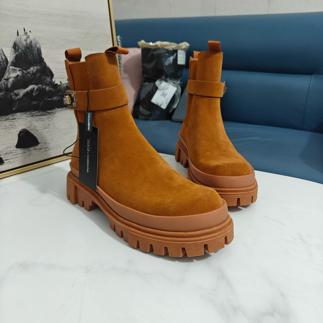 2024 Women Dolce & Gabbana Brown Suede Boots