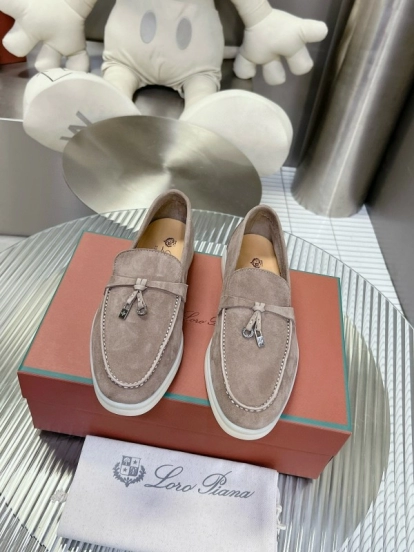 2024 Unisex LP Beige Suede Loafers MJ00270