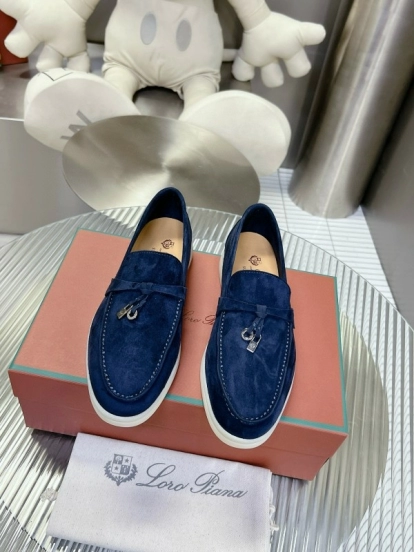 2024 Men LP Navy Suede Loafers