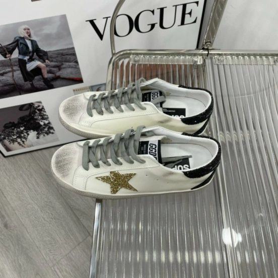 2025 Women GGDB White Black Gold Leather Suede Sneakers