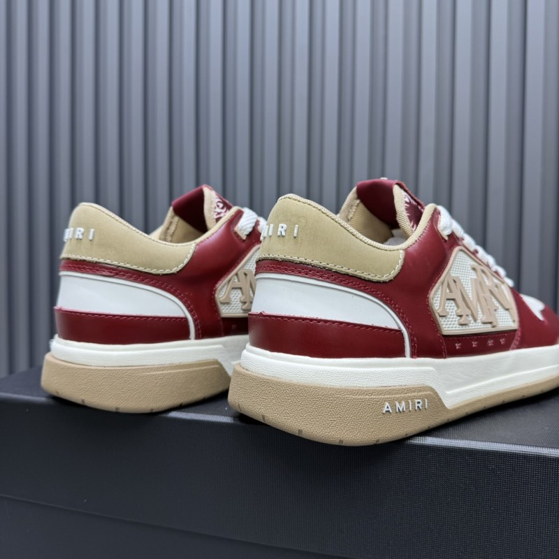 2025 Unisex Amiri Red White Beige Leather Sneakers MJ00360