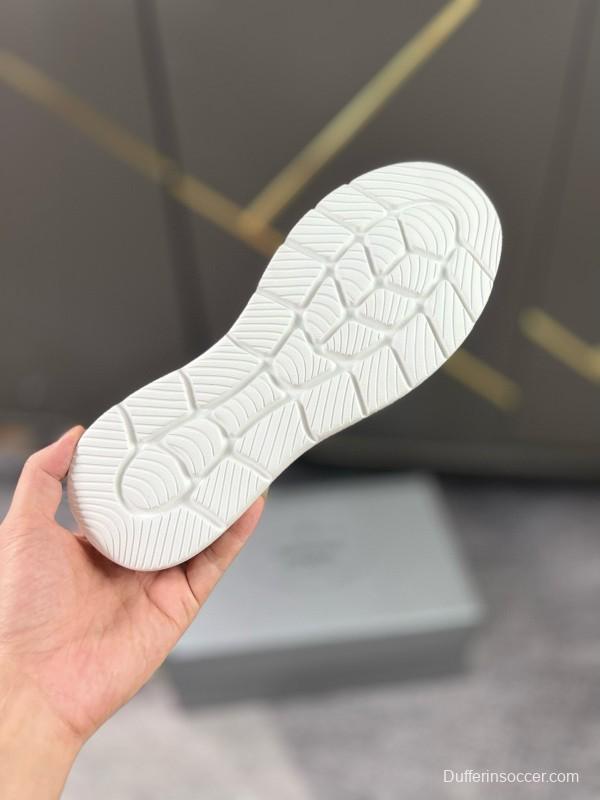 2024 Unisex Prada Light Grey Breathable Flyknit Sneakers MJ00230