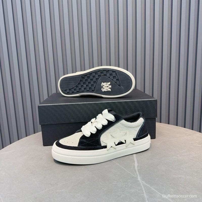 2024 Unisex Amiri Black White Leather Sneakers MJ00300