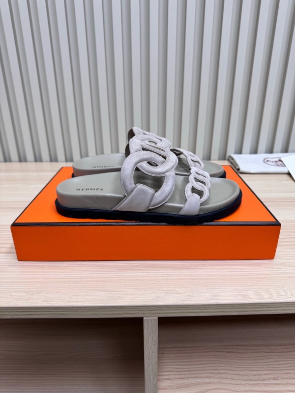 2025 Slippers Hermès Grey Suede Slippers