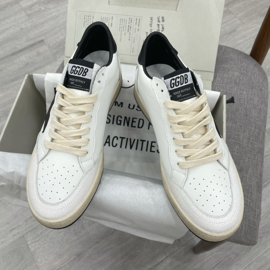 2024 Unisex GGDB White Black Leather Sneakers MJ00260