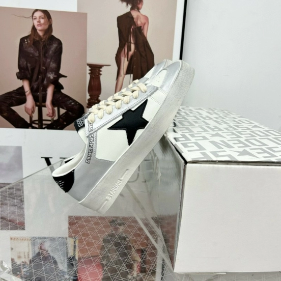 2024 Unisex GGDB White Black Leather Sneakers MJ00260