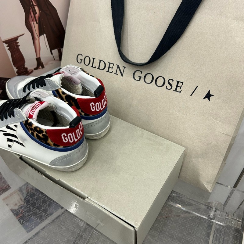 2024 Unisex GGDB White Leopard Blue Leather Suede High-Top Sneakers MJ00300