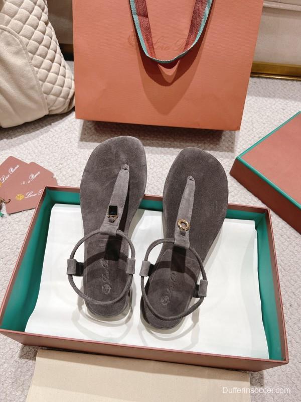 2025 Women LP Gray Suede Sandals LY00360