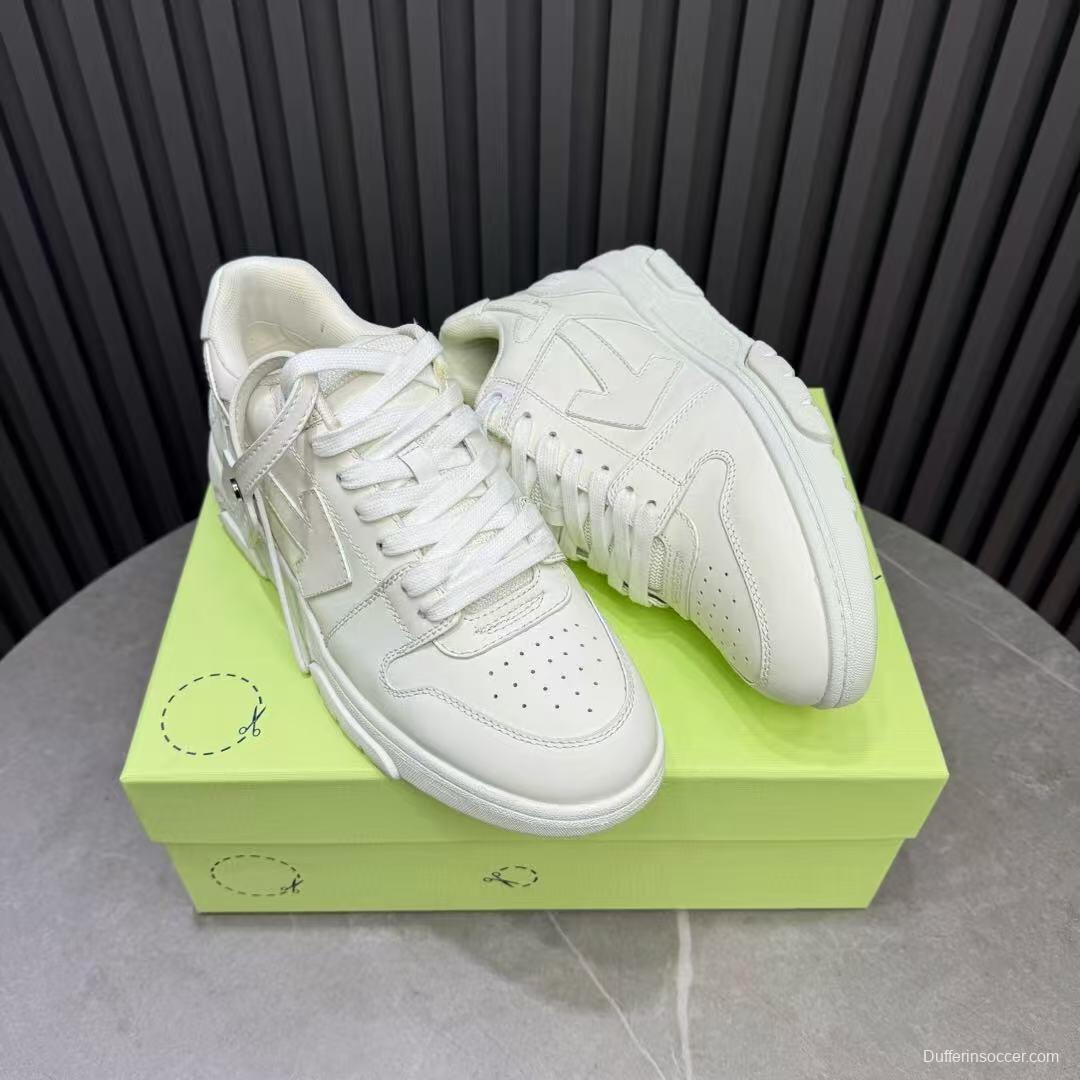 2025 Unisex Off-White White Leather Sneakers KFY00320