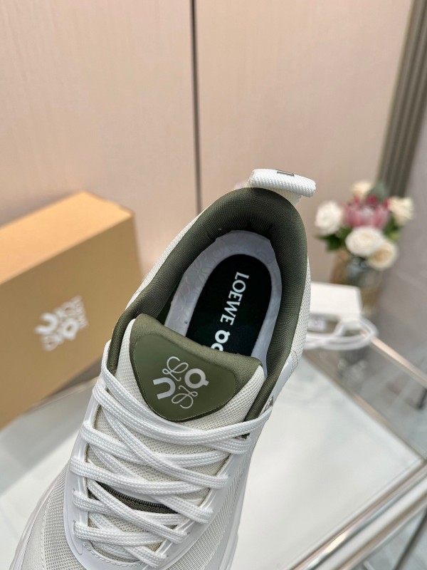 2025 Unisex Loewe White Mesh Sneakers Collaboration KFY00300