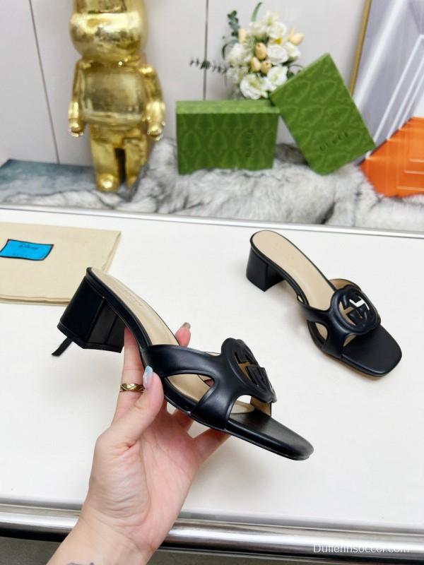 2025 Gucci Black Leather Slippers