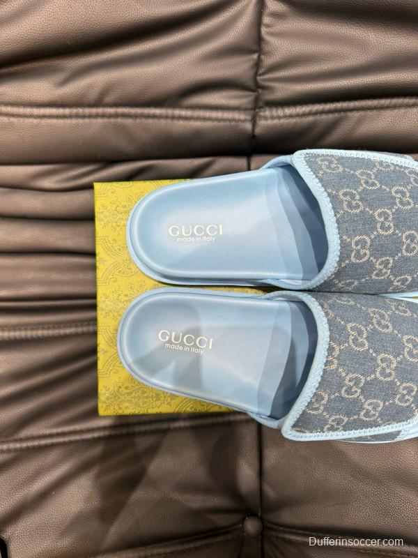 2024 Gucci blue fabric slippers MJ00200