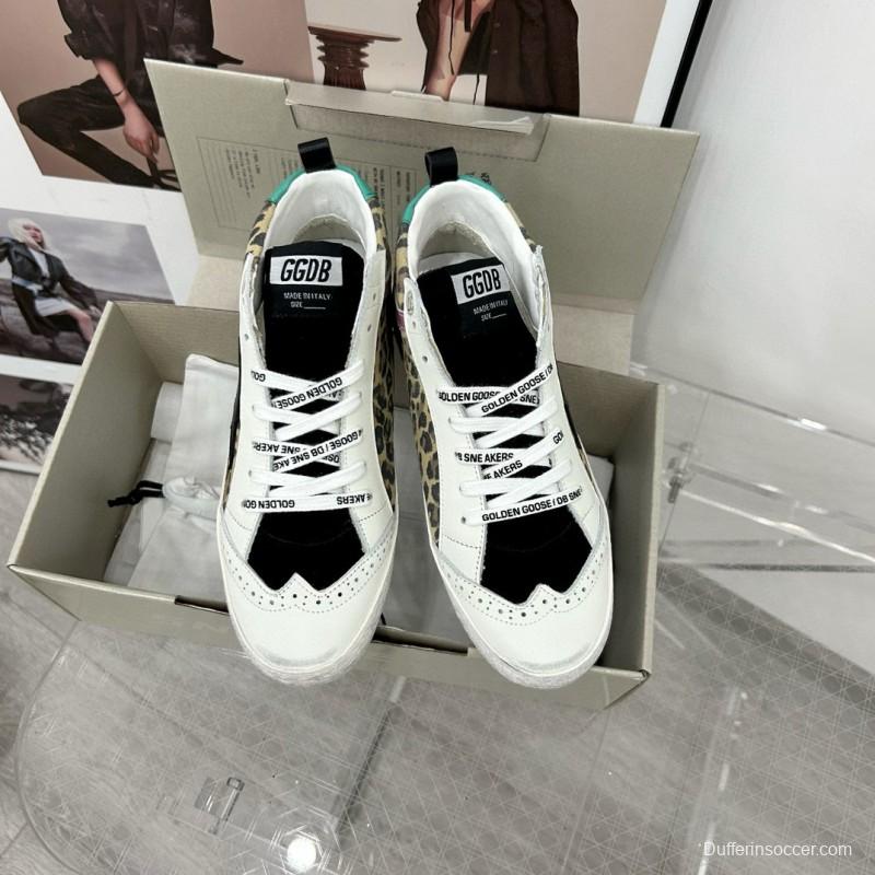 2024 Unisex GGDB Leopard Pink Green Leather Suede High Top Sneakers MJ00300