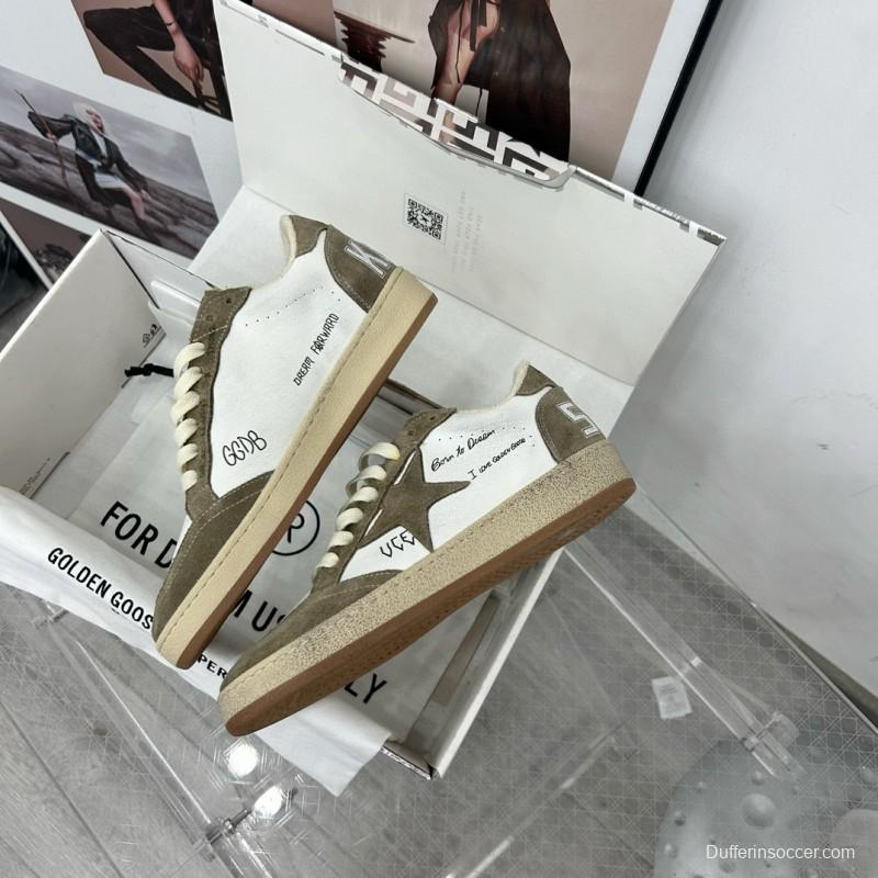 2024 Unisex GGDB White Olive Suede Leather Sneakers MJ00260