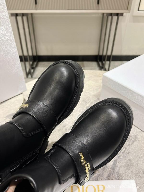 2024 Women Dior Black Calfskin Leather Ankle Boots Hardware MJ00430