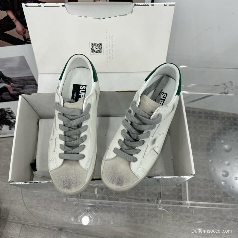 2025 Women GGDB White Green Leather Sneakers