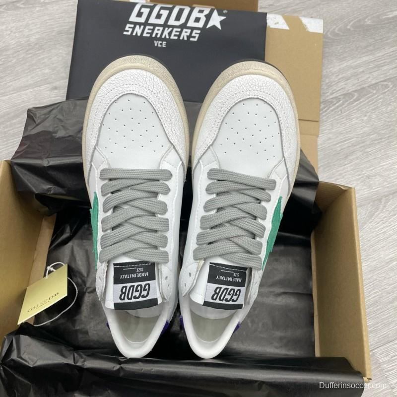 2024 Unisex GGDB White Green Purple Leather Sneakers MJ00260