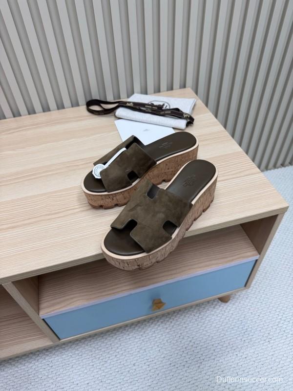 2025 Slippers Hermès Brown Suede Slippers