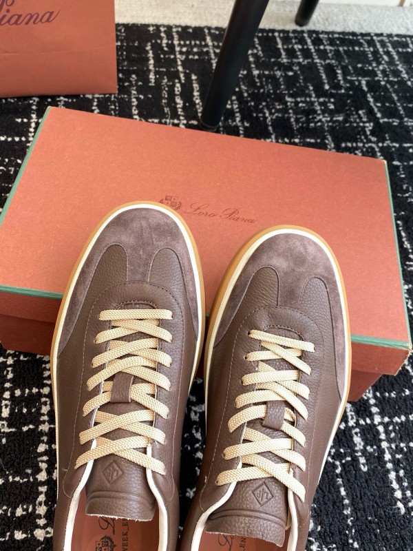 2024 Unisex LP Brown Taupe Leather Plimsolls MJ00320