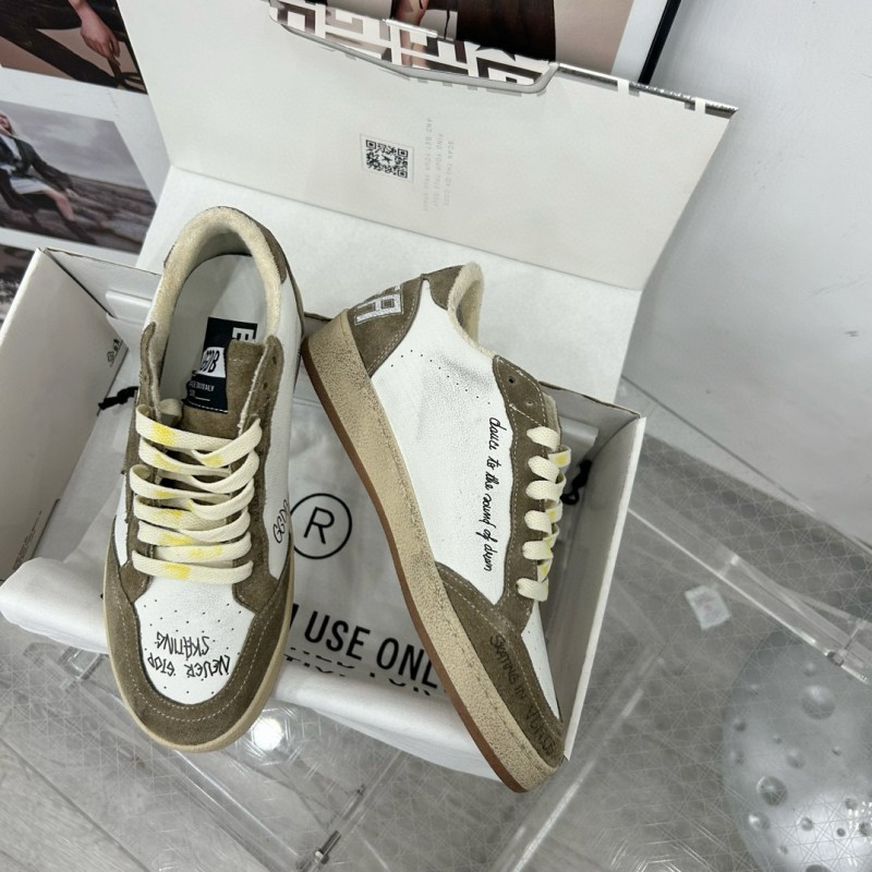 2024 Unisex GGDB White Olive Suede Leather Sneakers MJ00260