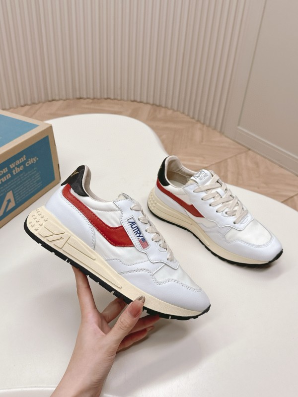2024 Women Autry White Red Black Leather Mesh Sneakers MJ00330