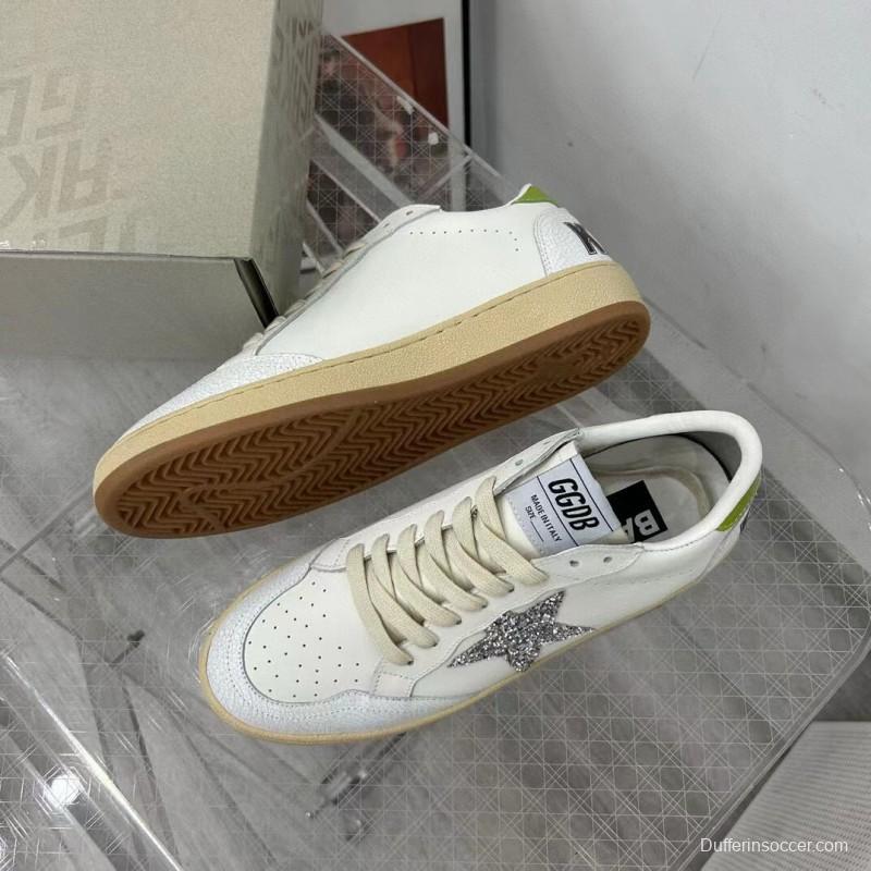 2024 Unisex GGDB White Silver Glitter Leather Sneakers MJ00260