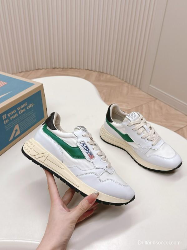 2024 Unisex Autry White Green Black Leather Mesh Sneakers MJ00330