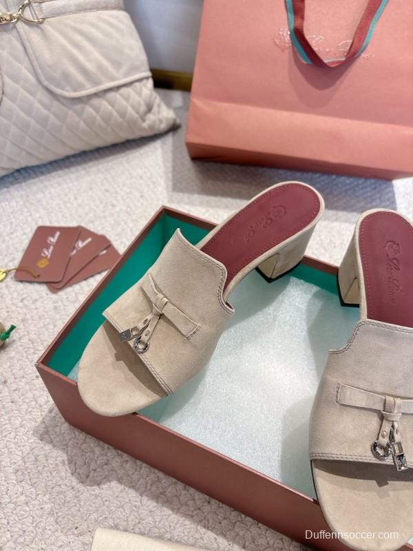 2025 Women LP Beige Suede Heels LY00390