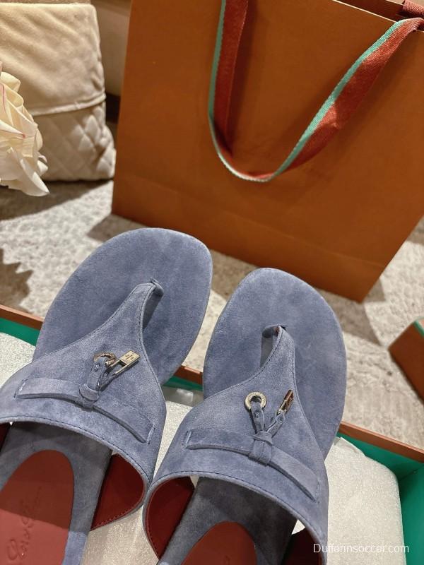 2025 Women LP Blue Suede Slippers LY00350
