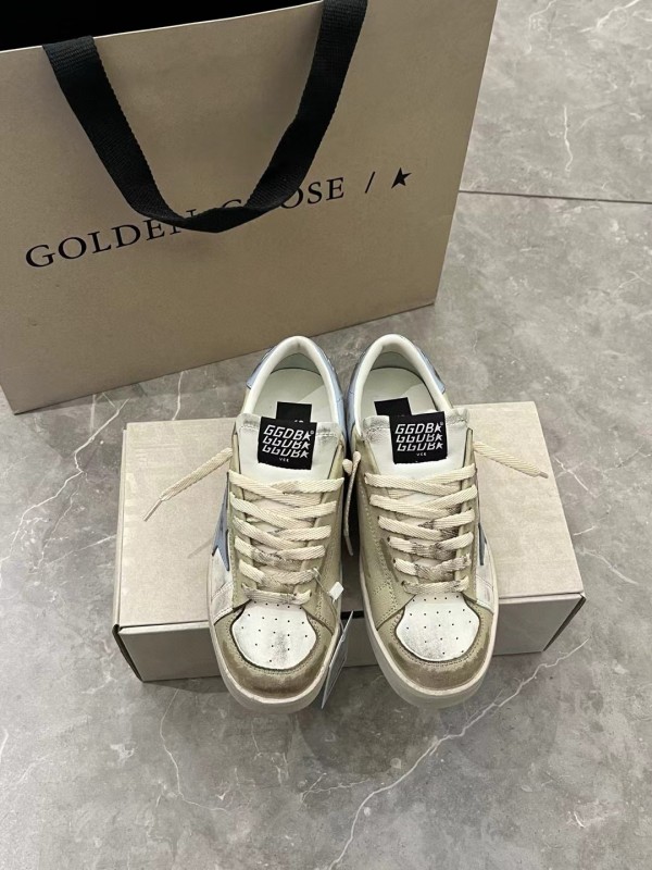 2024 Unisex GGDB White Beige Light Blue Leather Suede Sneakers MJ00260
