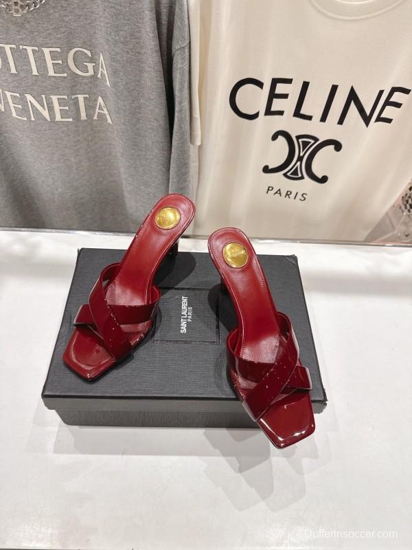 2025/Women Yves Saint Laurent Red Patent Leather Elegant High Heel Sandals LY00360(F)
