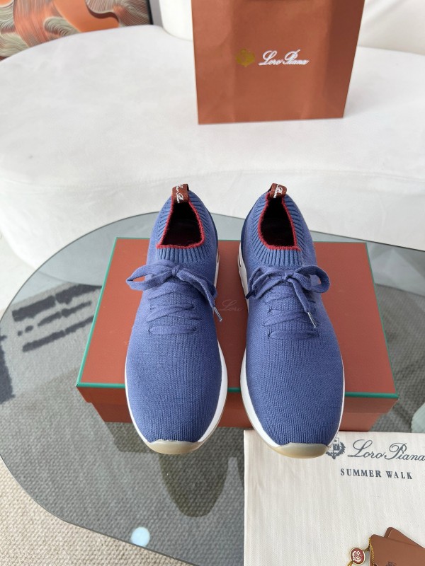 2024 Men Le Parmentier Blue Wool Knit Sneakers MJ00330