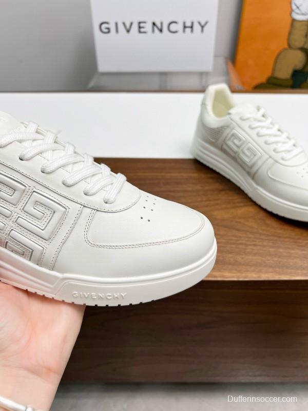 2024 Unisex Givenchy White Silk Calf Leather Patent Leather Sneakers MJ00380
