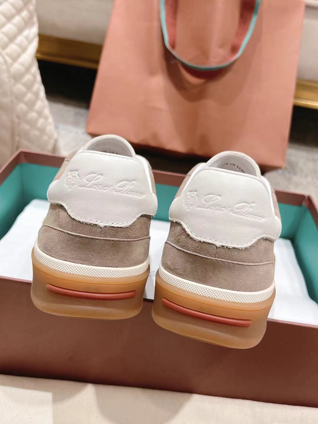 2025 Unisex Le Parmentier Beige White Leather Sneakers Top Version LY00320(F)/LY00330(M)