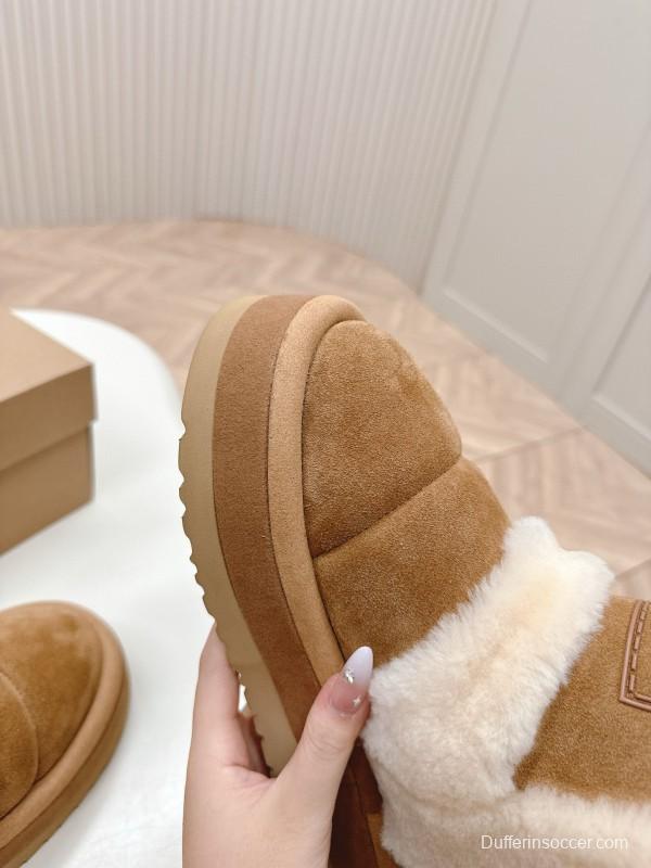 2024 Women UGG Chestnut Suede Sheepskin Snow Boots MJ00320