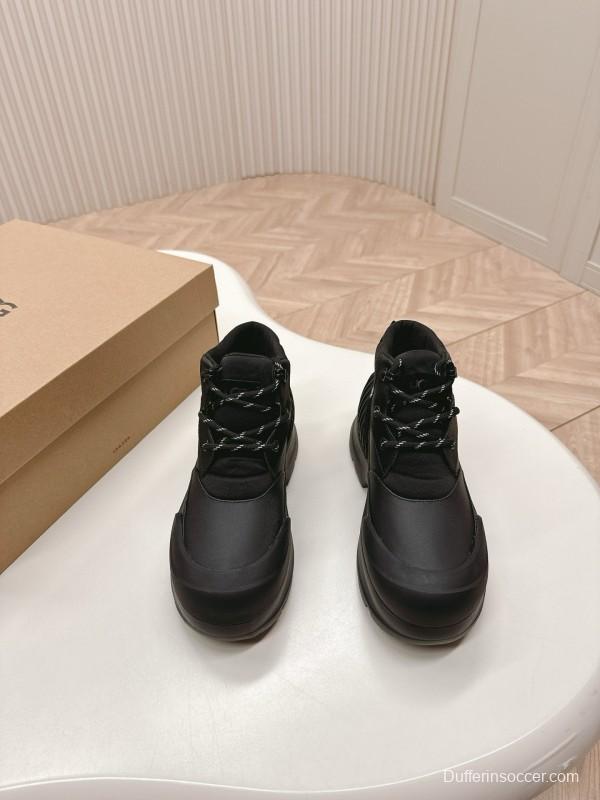 2024 Women UGG Black Suede Snow Boots High Top Lace-Up MJ00320