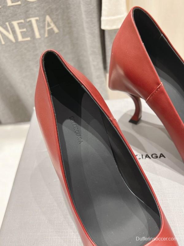 2025 Women Balenciaga Brown Leather High Heels