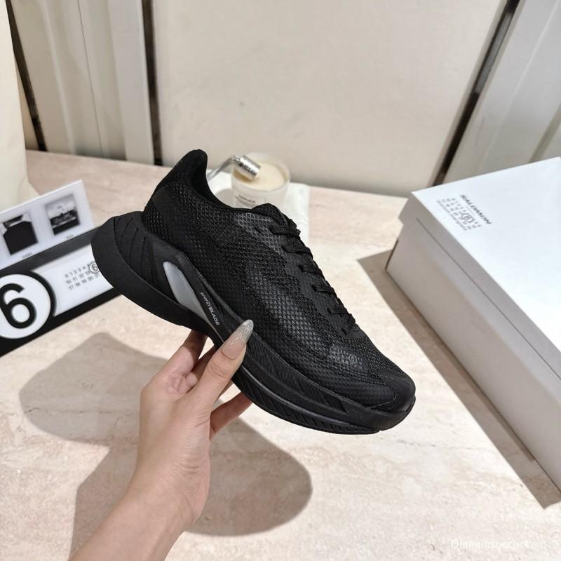 2025 Unisex MM6 Maison Margiela Black Polyester Polyurethane Rubber Road Running Shoes Spectur 2 KFY00330