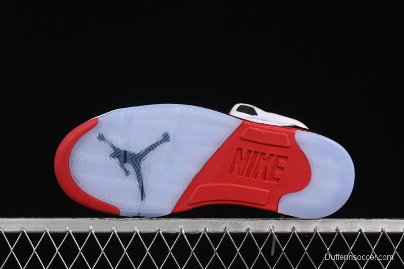 Nike Air Jordan 5 Retro Fire Red Black Tongue Basketball Shoes - HQ7978-101