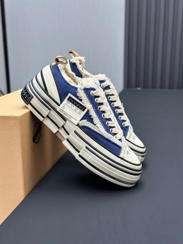 2025 Unisex XVESSEL Navy White Canvas Plimsolls Vulcanized AS00240