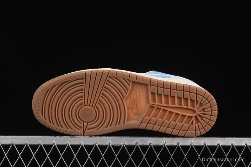 Nike Air Jordan 1 Low Worn Blue Denim Casual Sneakers - HQ2004-400