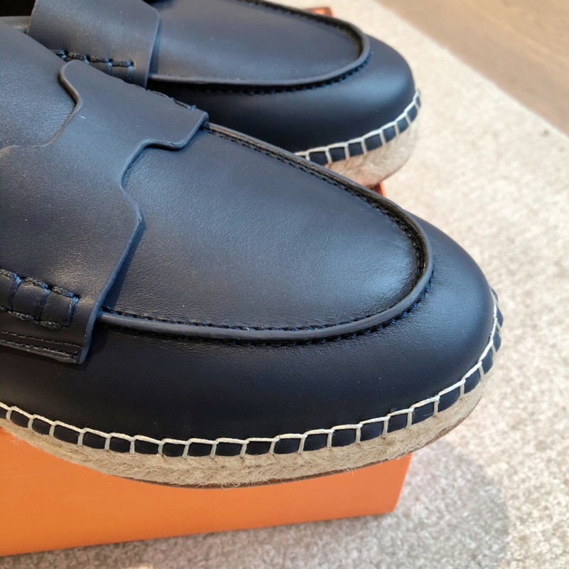 2025 Unisex Hermes Black Calfskin Loafers AS00380