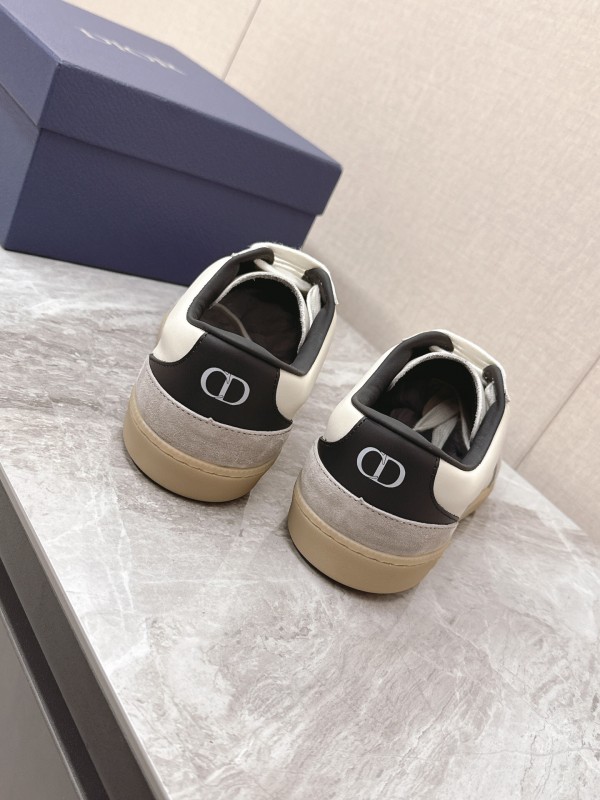 2025 Unisex Dior Black White Grey Leather Suede Sneakers Matchpoint B01 KFY00300