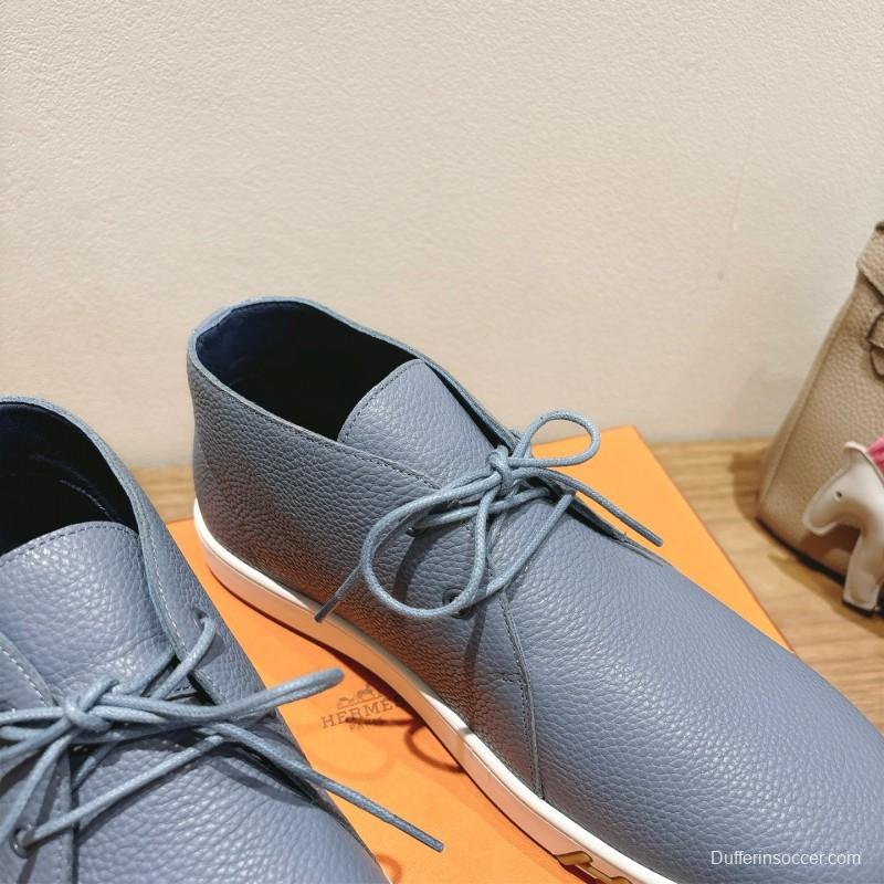 2025 Unisex H Light Blue Leather Sneakers AS00380