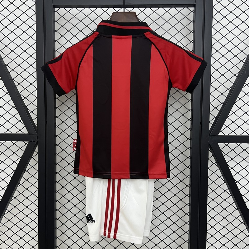 Retro 98/99 Kids AC Milan Home Size 16-28 Jersey