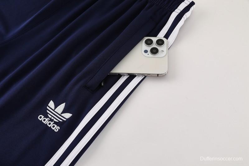 2025 Adidas Originals Long Sleeve T-Shirt Collection - Navy/White/Black with 3-Stripes