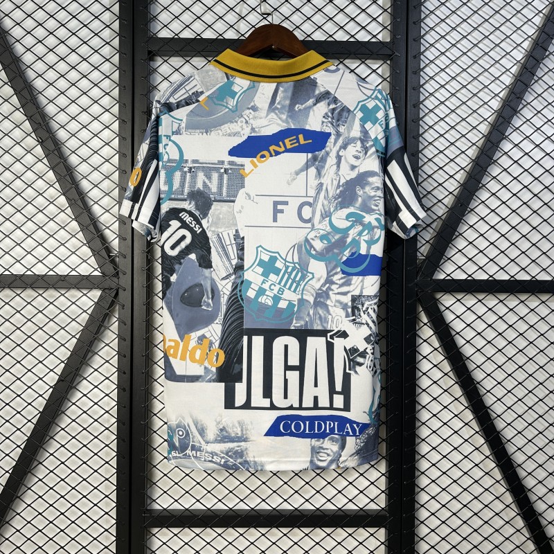 25/26 FC Barcelona White with Collage Art Jersey