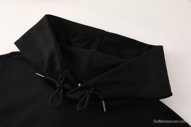 25/26 Juventus Black Hoodie Full Zipper Jacket + Long Pants